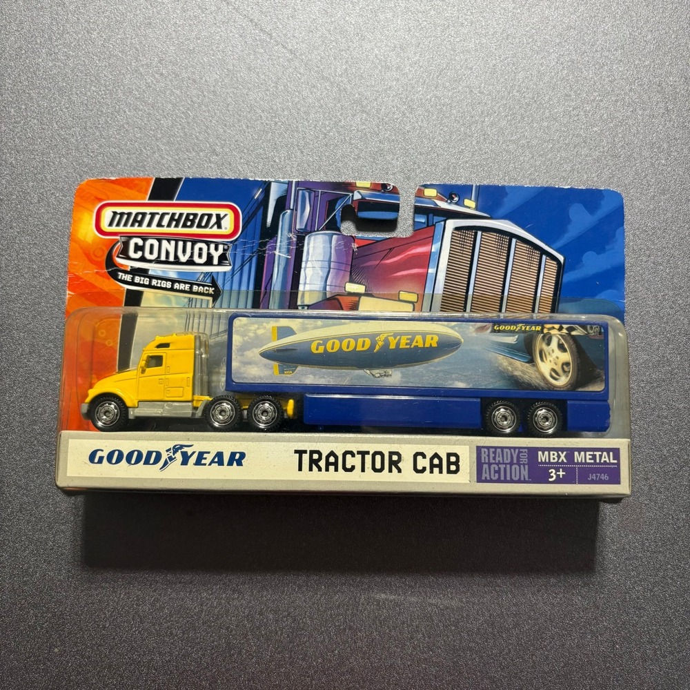 Matchbox Convoy Goodyear Tractor Cab Trailer Yellow Blue Diecast Truck J4746 New
